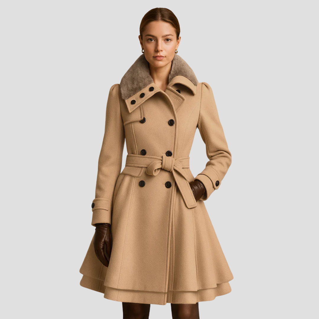 Women’s Double-Breasted Flared Coat