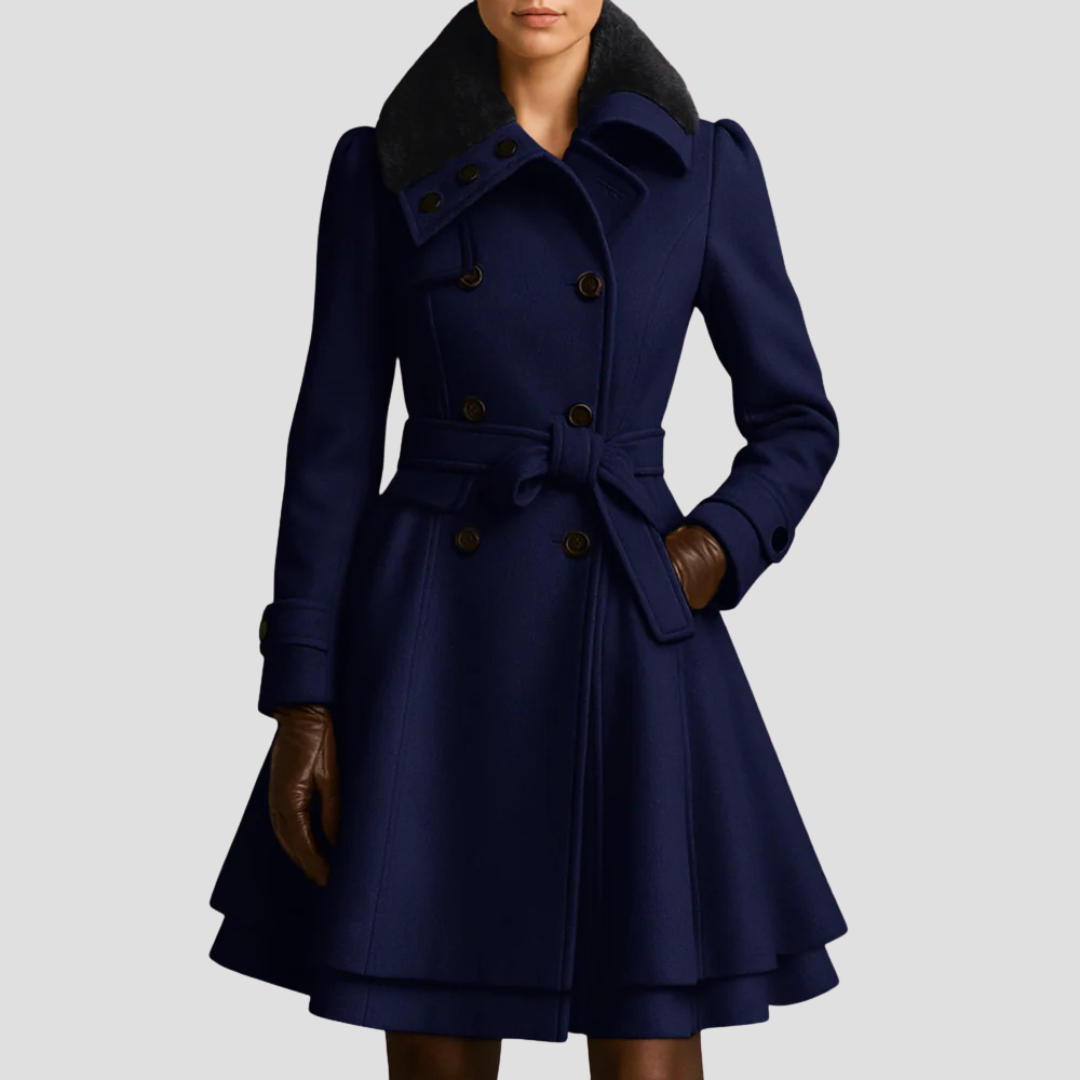 Women’s Double-Breasted Flared Coat