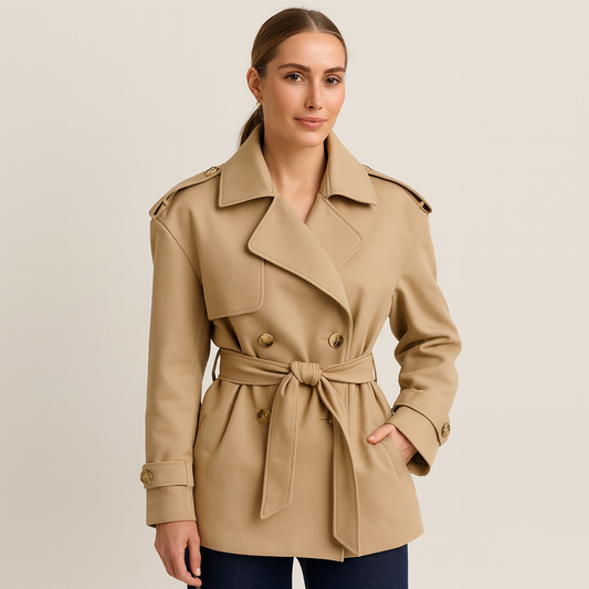 Celeste | Chic Khaki Women's Jacket with Waist Cord