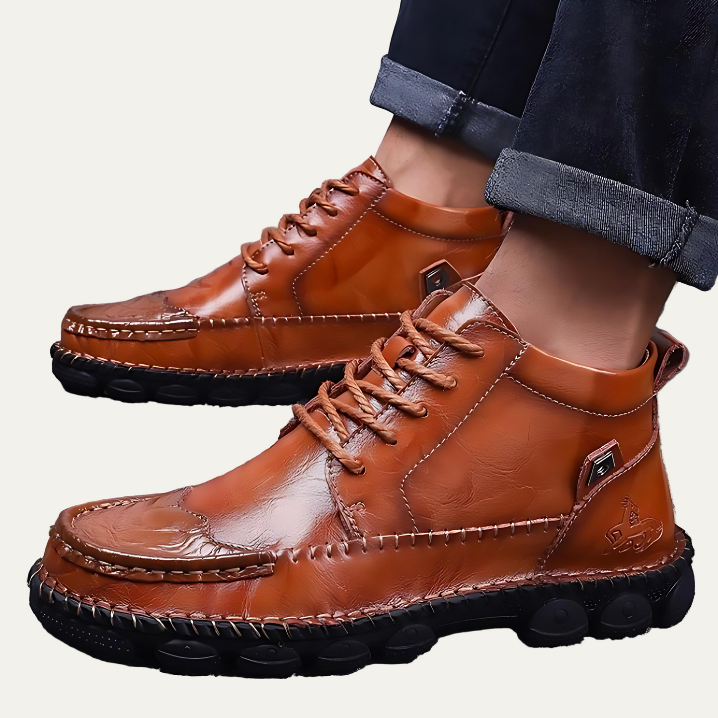 Men’s Rugged Moc Toe Lace Up Ankle Boots