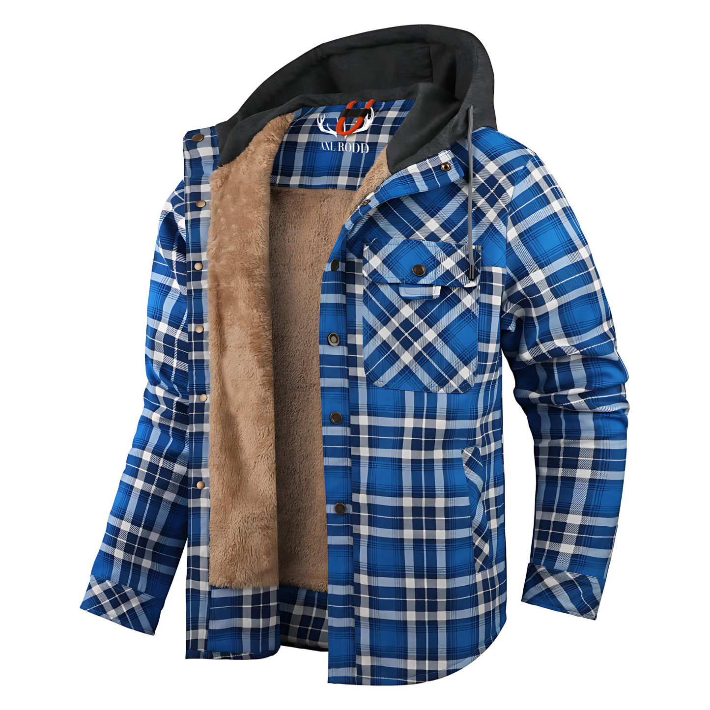Men’s Hooded Plaid Fleece Lined Shacket