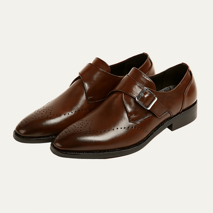 Men’s High Shine Single Monk Strap Dress Shoes