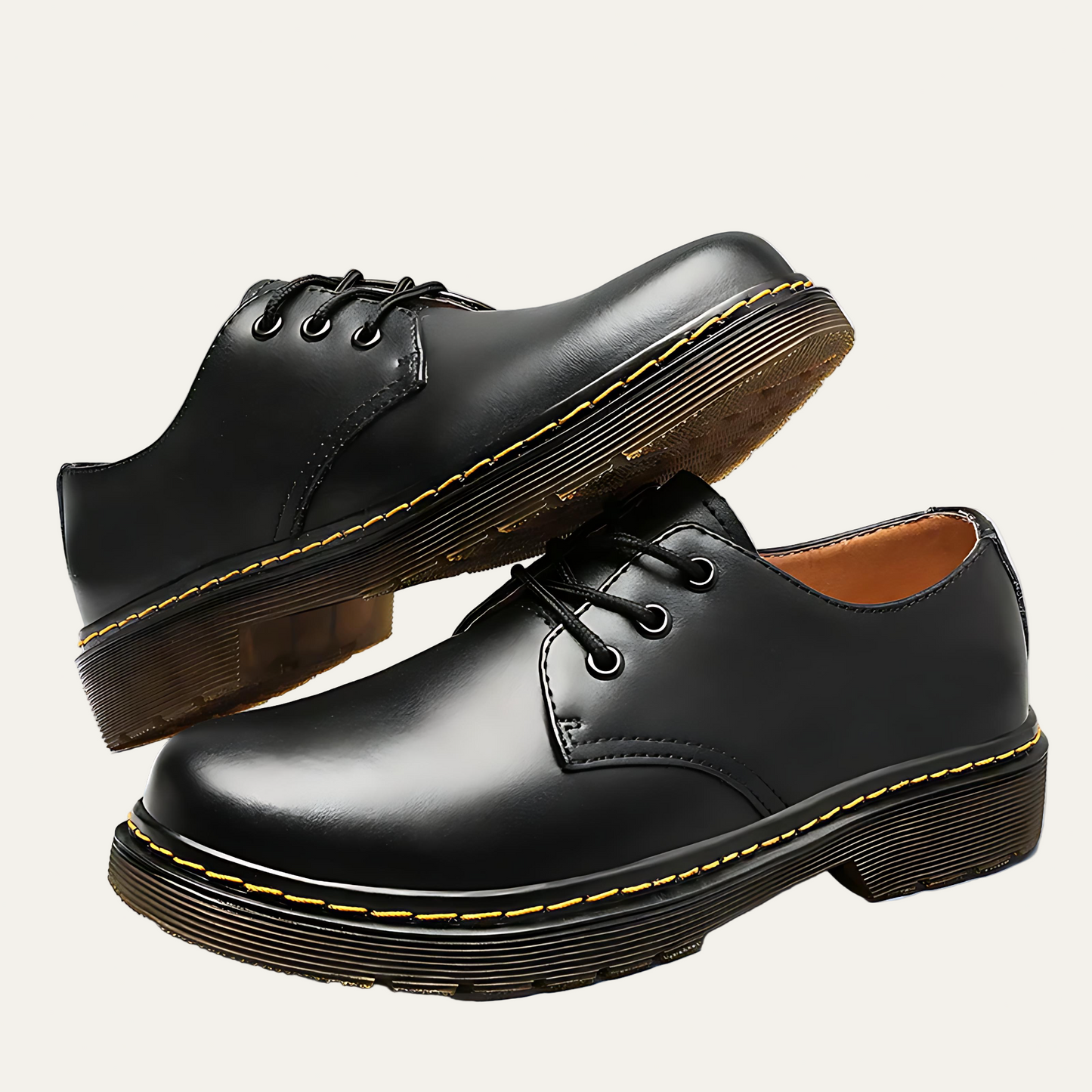 Men’s Polished Leather Lace Up Work Shoes