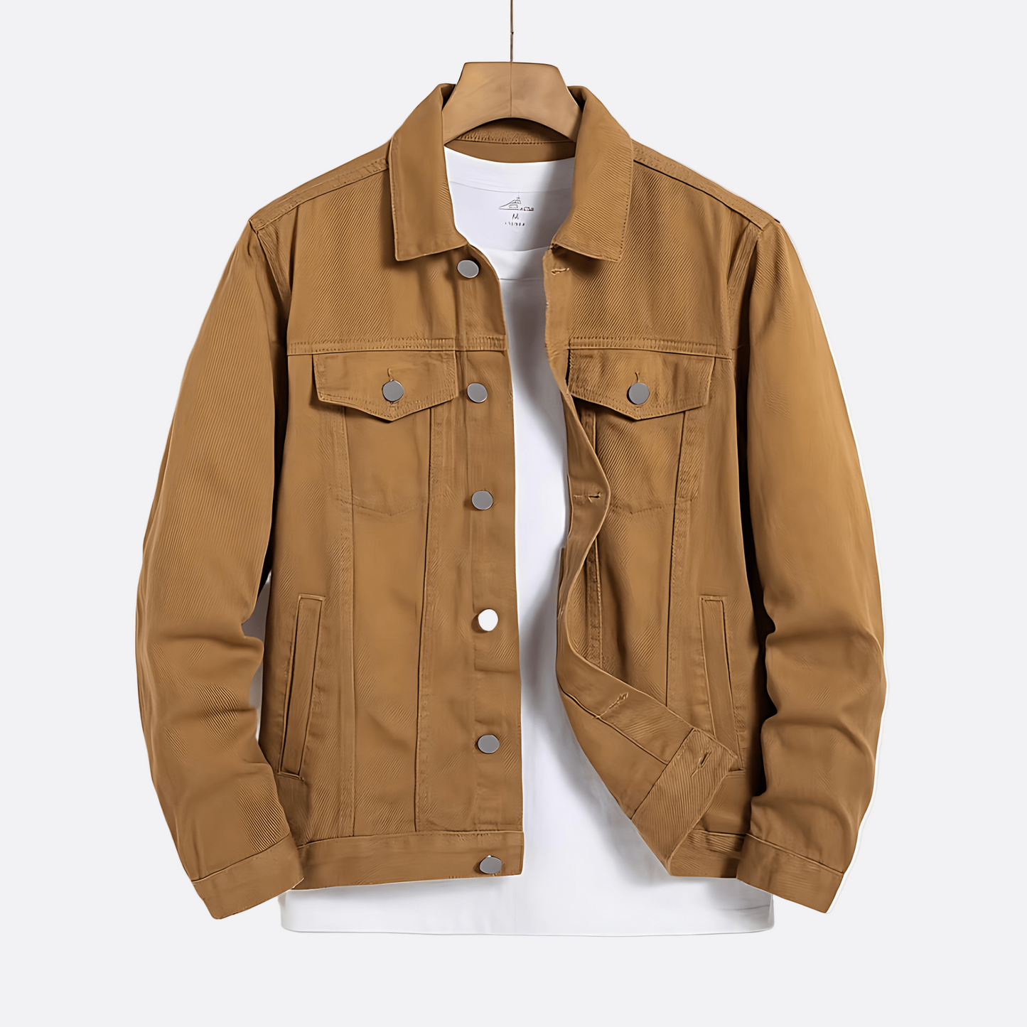 Cevori Classic Style Brown Denim Jacket