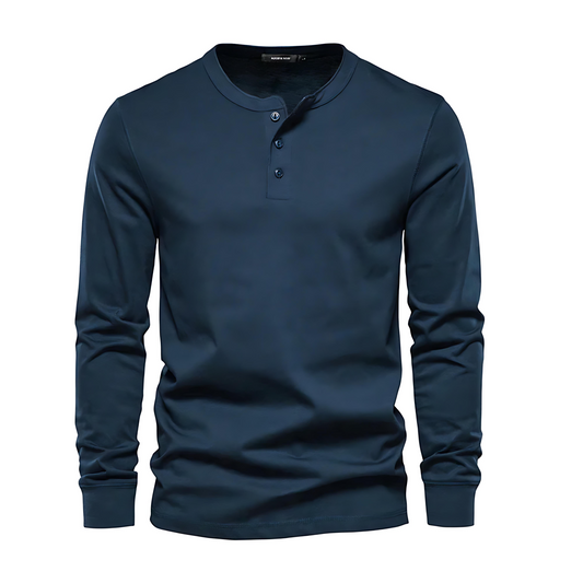 Cevori Classic Style Long Sleeve Henley Shirt