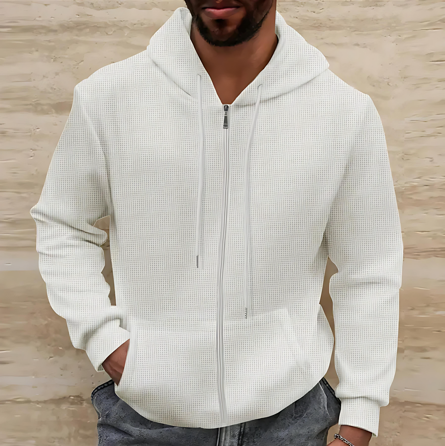 Cevori Comfortable Fibre Blend Waffle Jacket