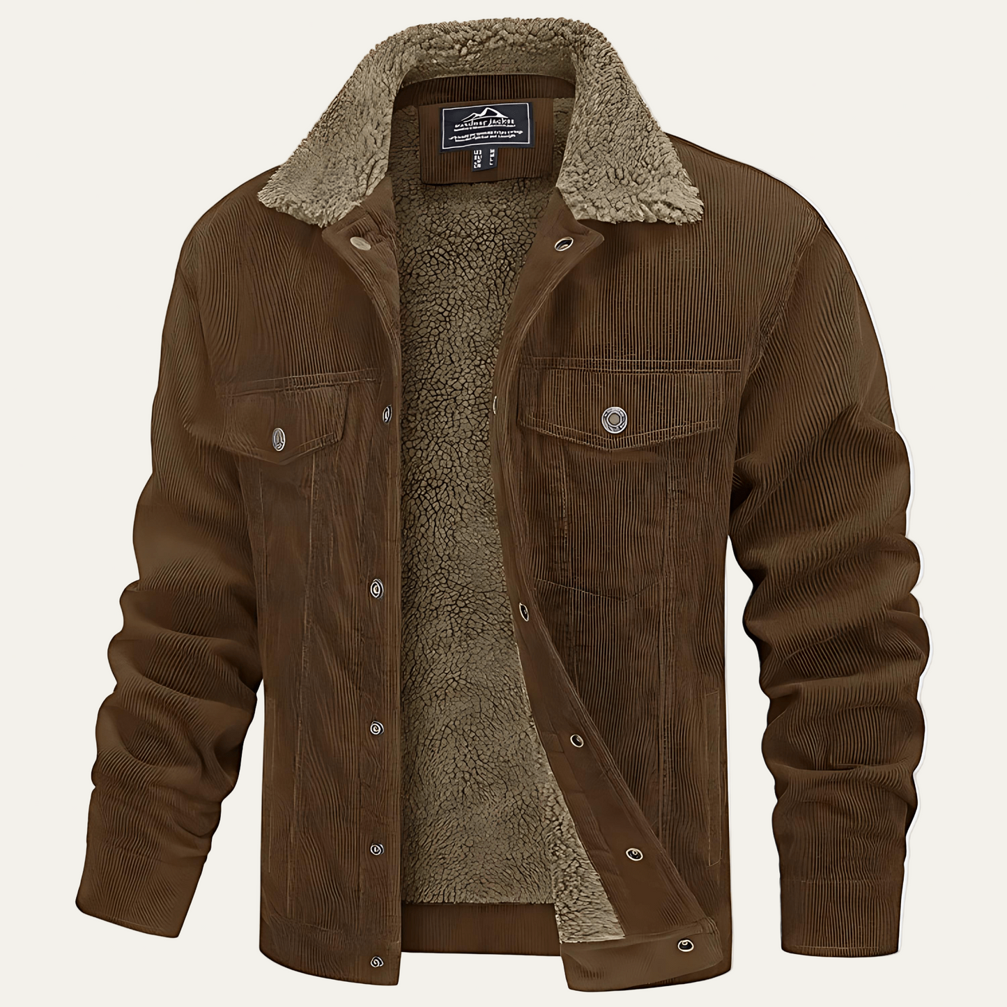 Men’s Warm Corduroy Sherpa Lined Trucker Jacket