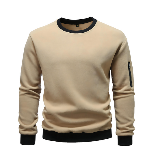 Cevori Cosy Zip Pocket Design Fleece Jumper