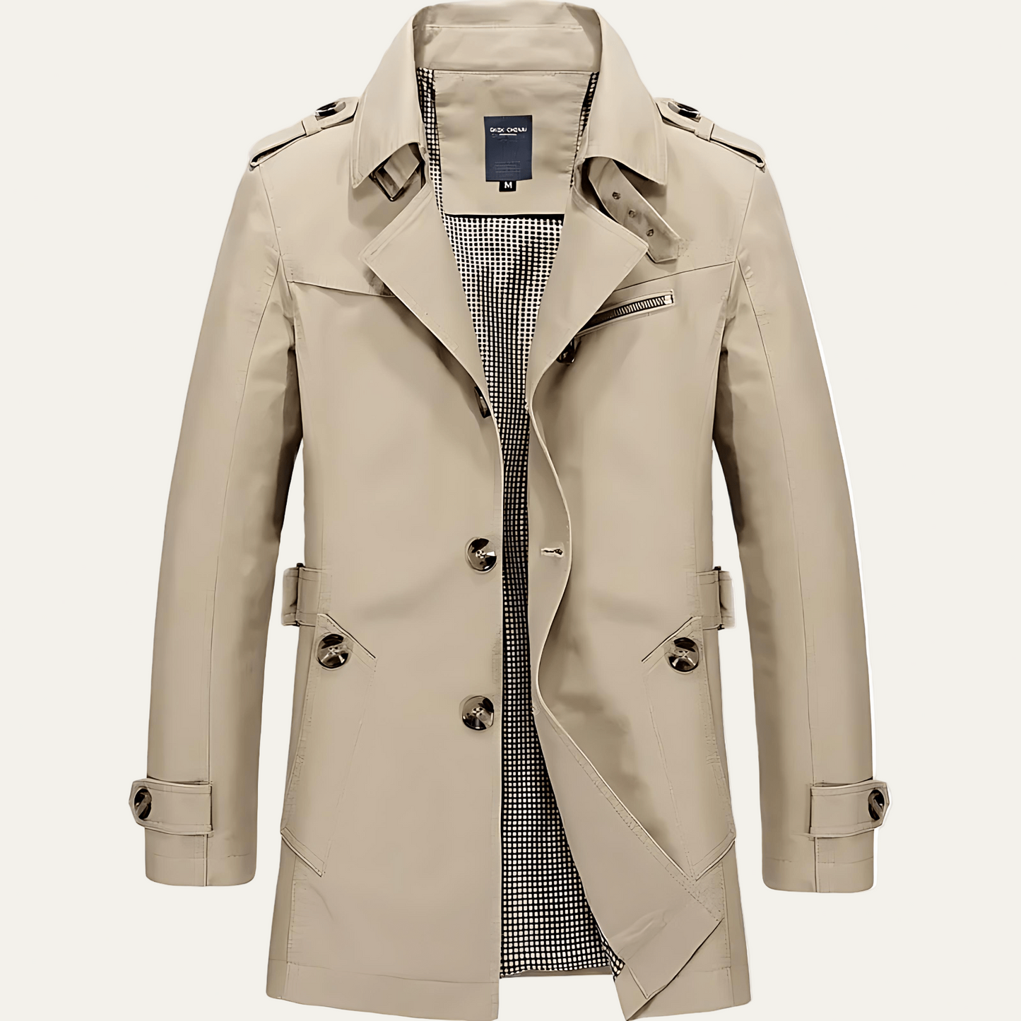 Men’s Double Breasted Belted Trench Coat
