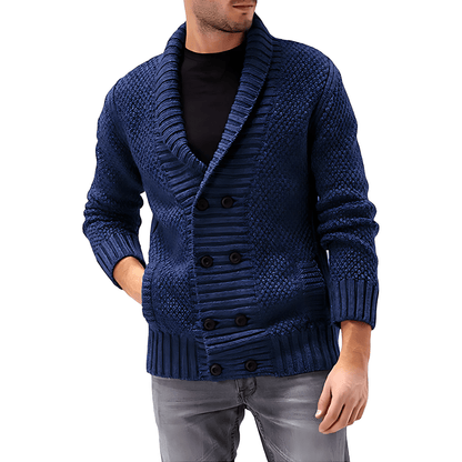 Cevori Double Button Placket Structured Cardigan