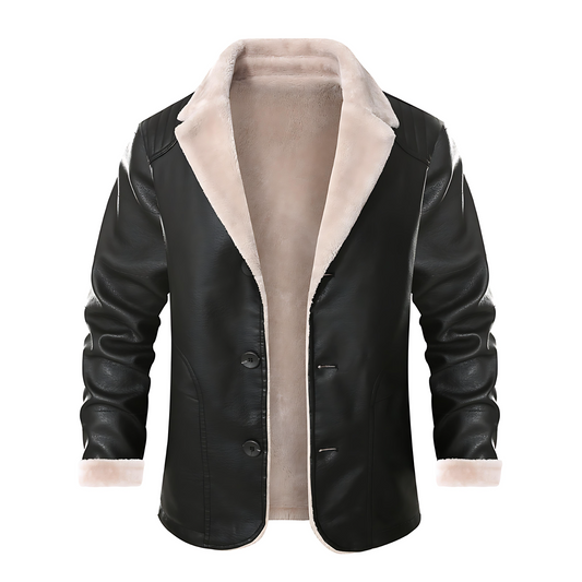 Cevori Elegant Warm Lining Leather Jacket