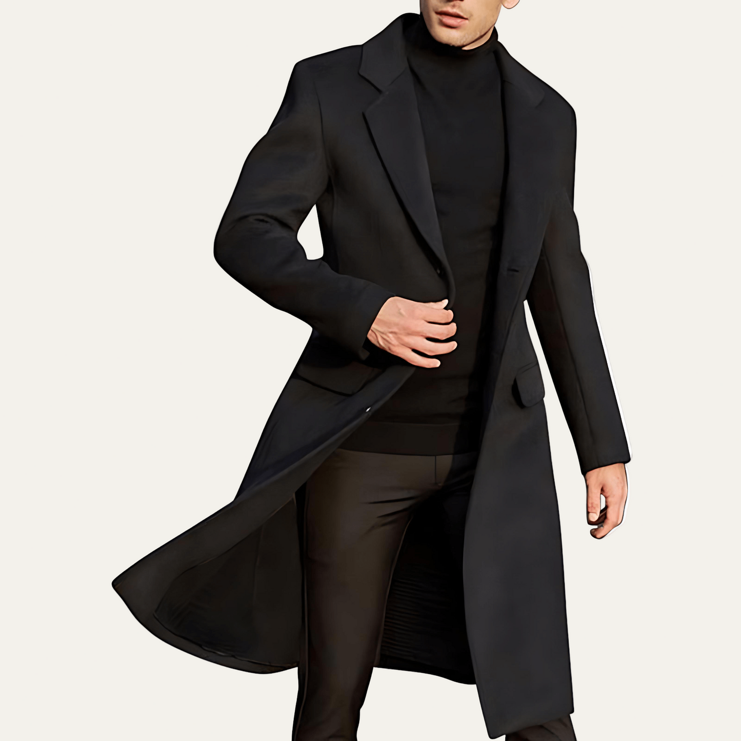 Men’s Single Button Long Overcoat
