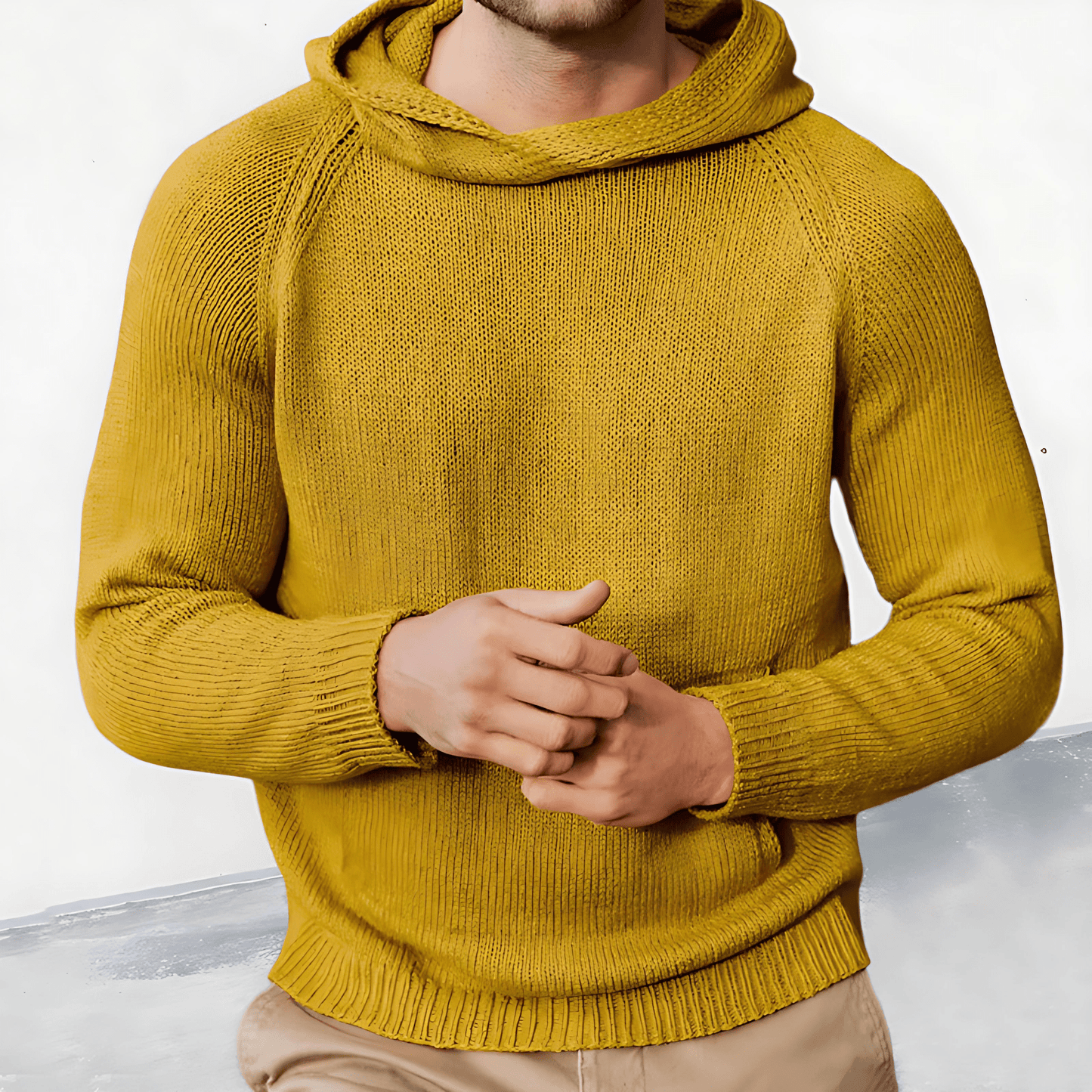 Cevori Fine Mesh Style Hooded Knitted Jumper
