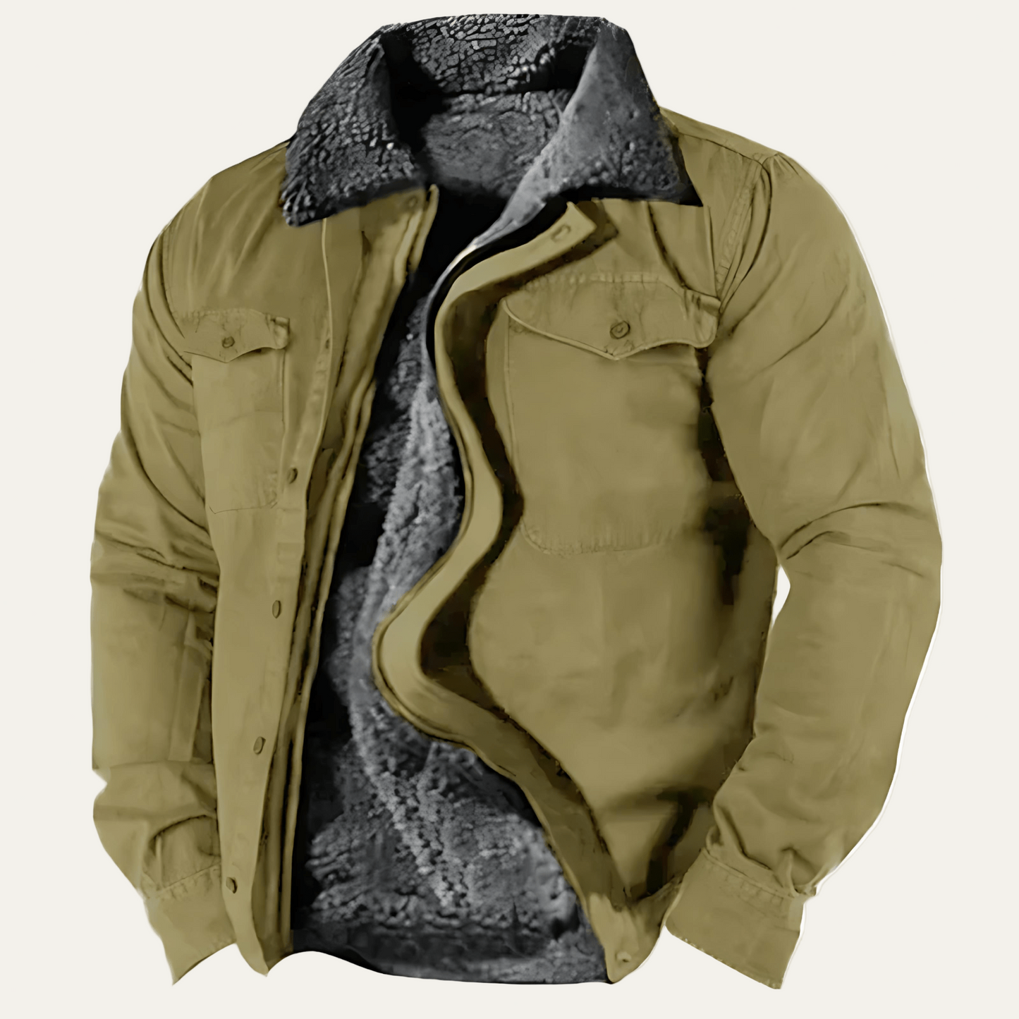 Men’s Field Jacket with Faux Fur Collar