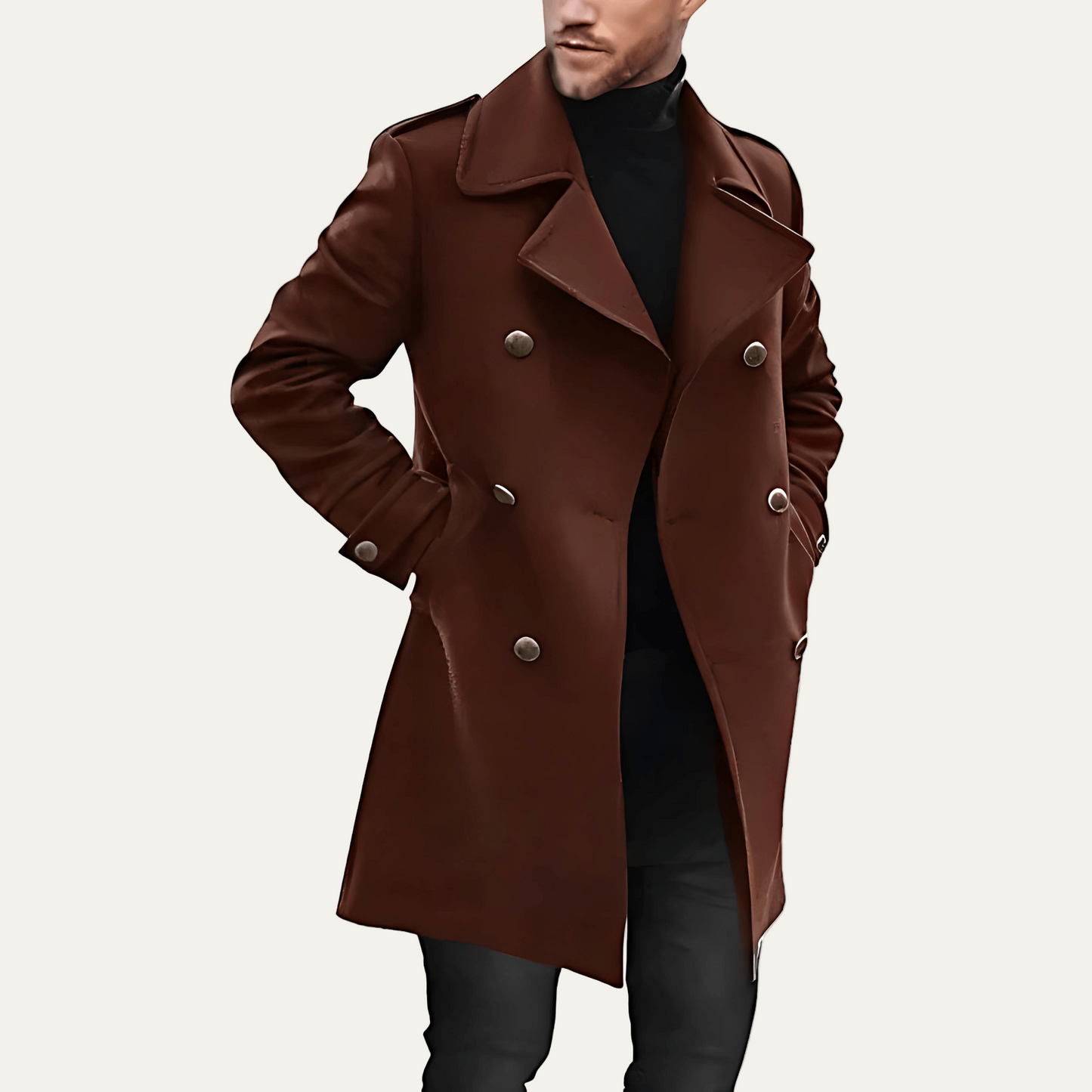 Men’s Double Breasted Military Inspired Coat