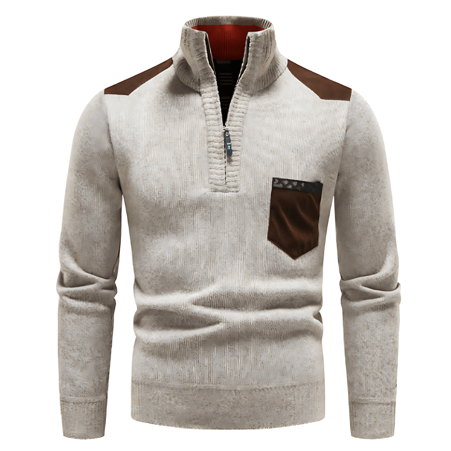 Men’s Quarter Zip Stand Collar Sweater