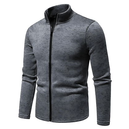 Men’s Fleece Texture Full Zip Casual Jacket