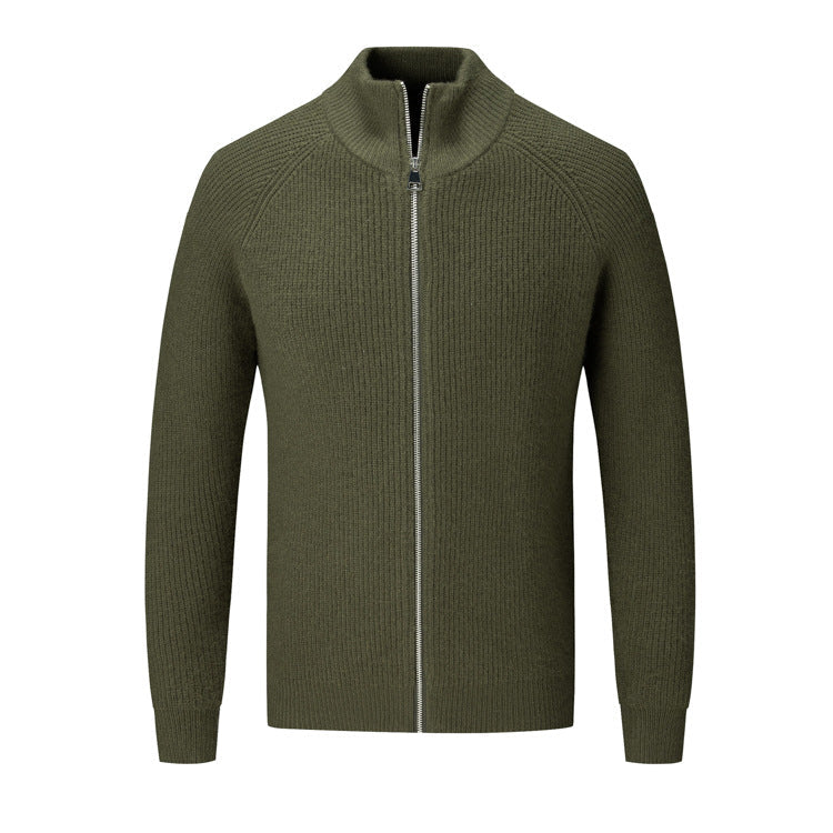Cevori High Collar Knit Style Cardigan