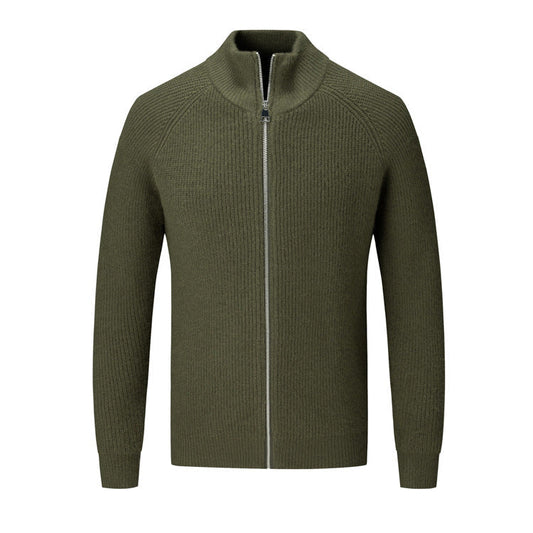 Cevori High Collar Knit Style Cardigan