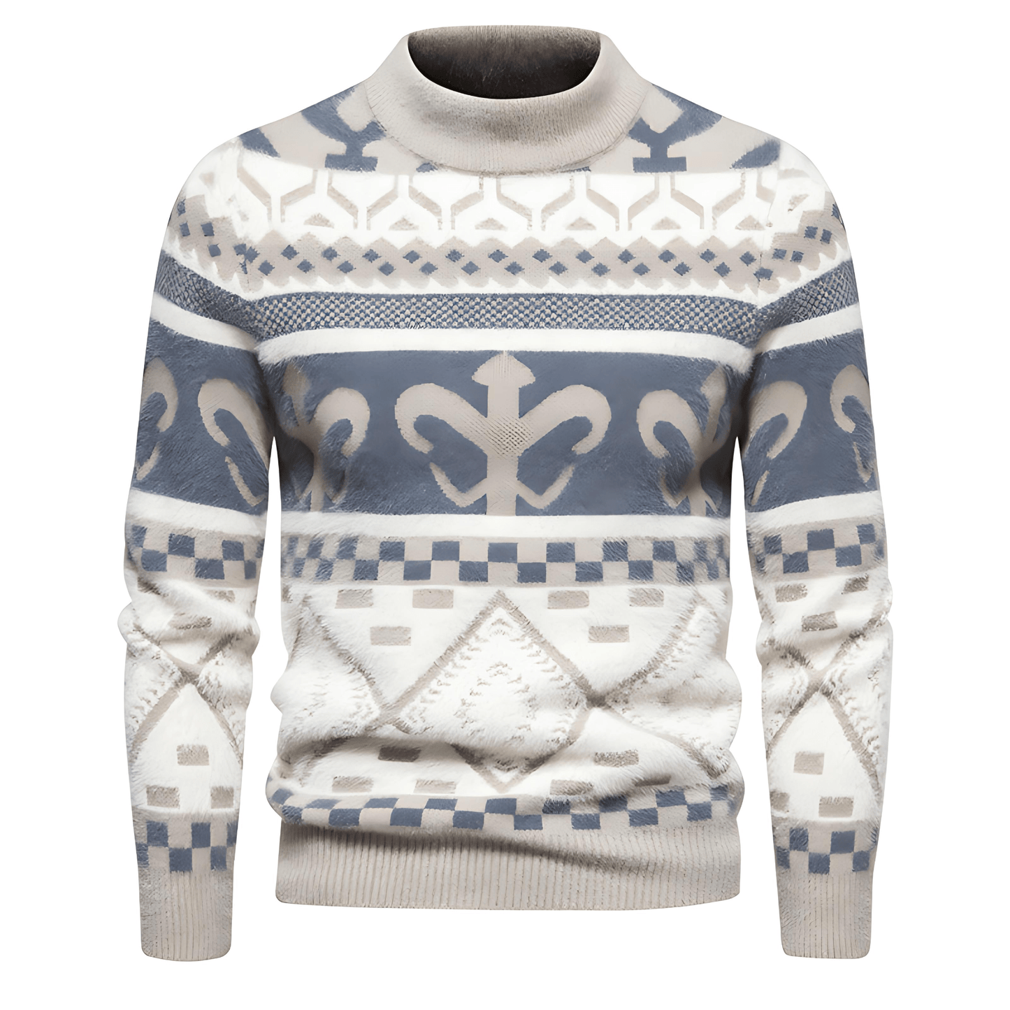Cevori High Collar Style Modern Cable Knitted Jumper