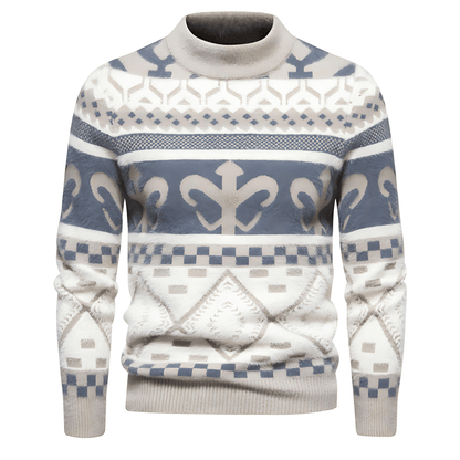 Cevori High Collar Style Modern Cable Knitted Jumper