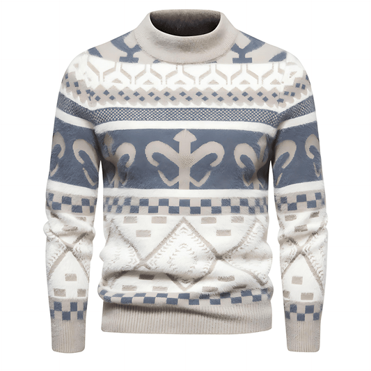 Cevori High Collar Style Modern Cable Knitted Jumper