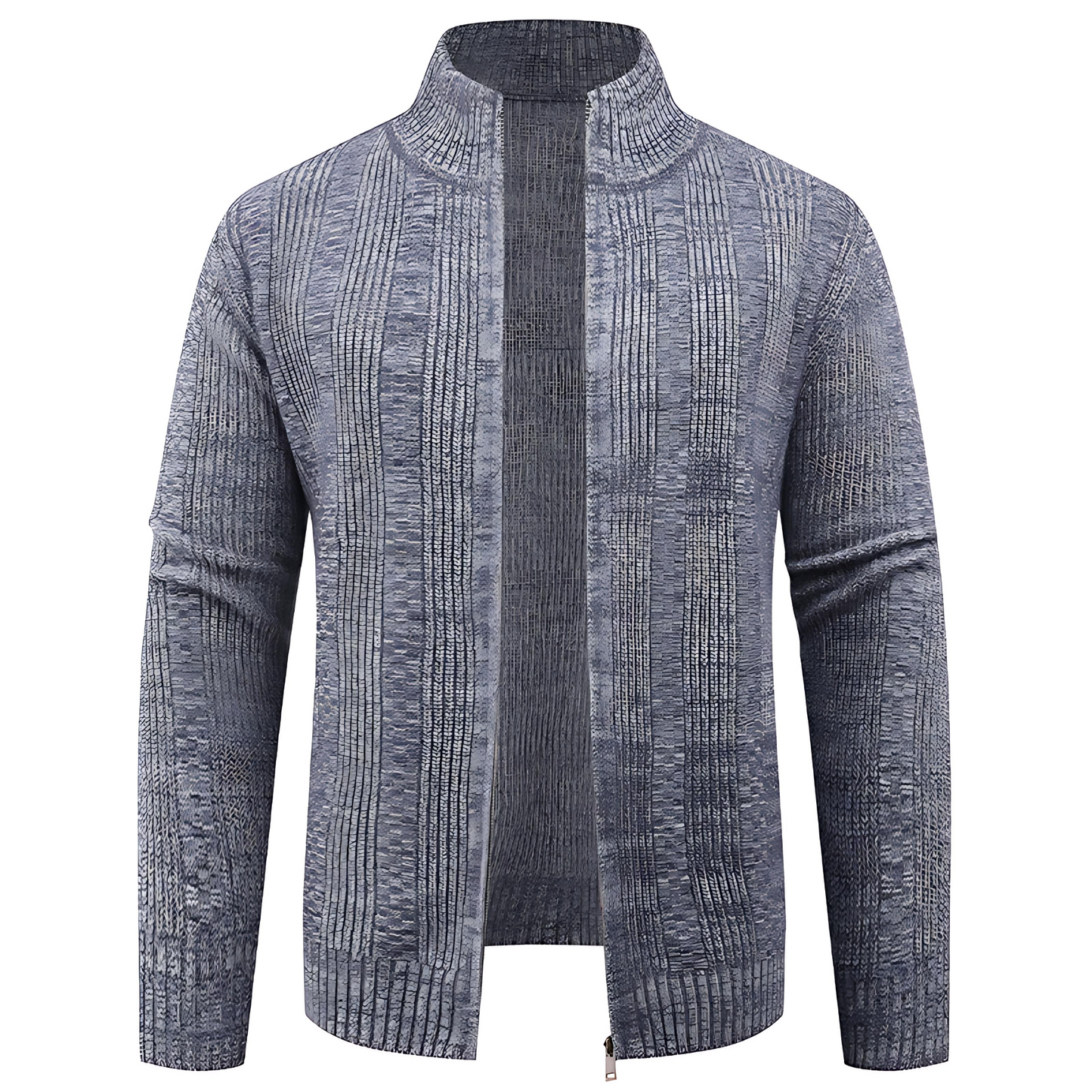 Cevori High Collar Textured Cardigan