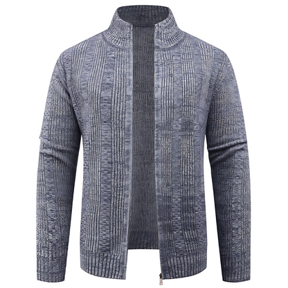 Men’s Vertical Texture Full Zip Knit Jacket