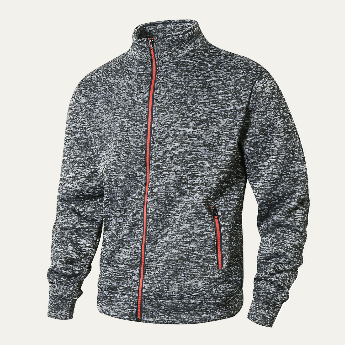 Men’s Stand Collar Track Jacket with Contrast Zip