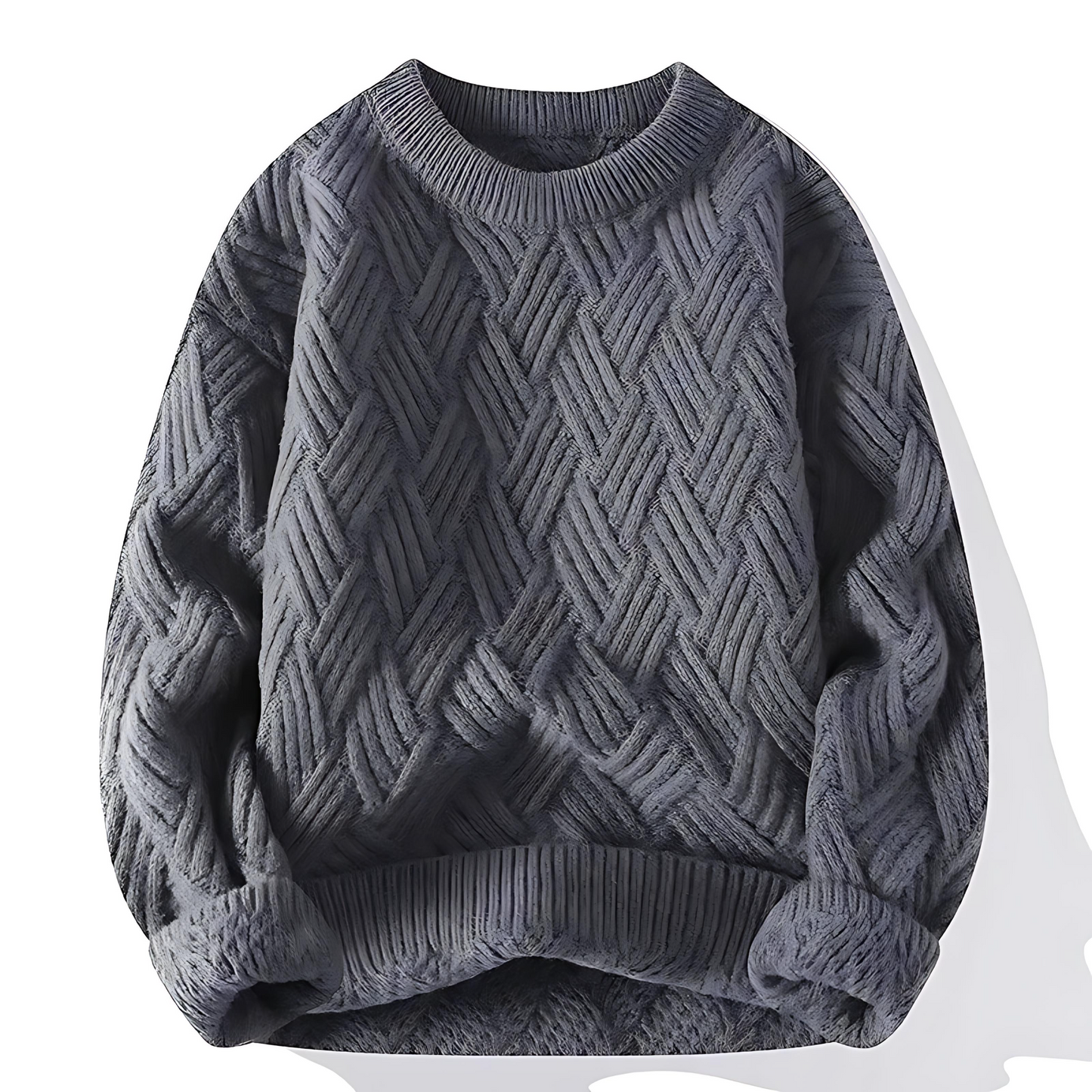 Men’s Chunky Basketweave Knit Sweater