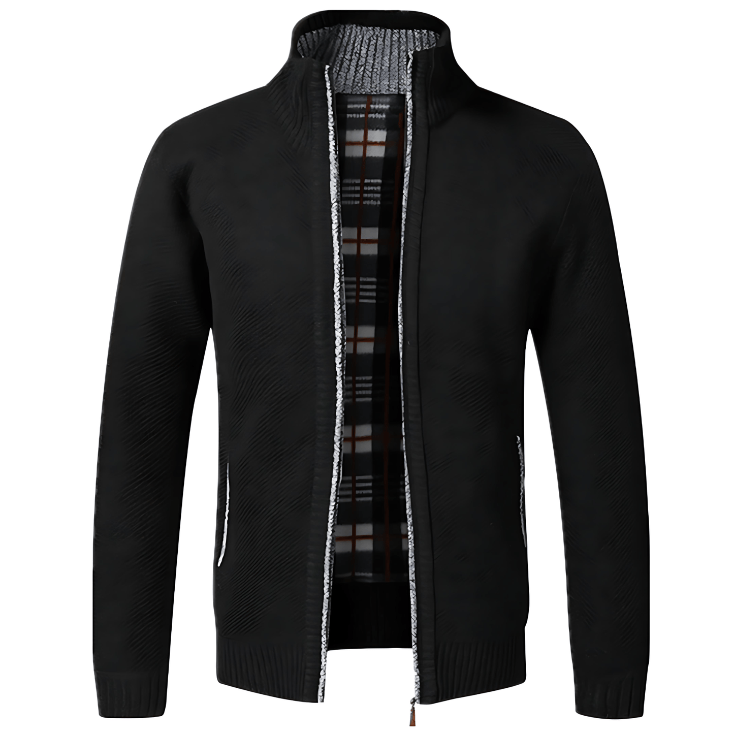 Cevori Knitted Long Sleeve Zip Cardigan