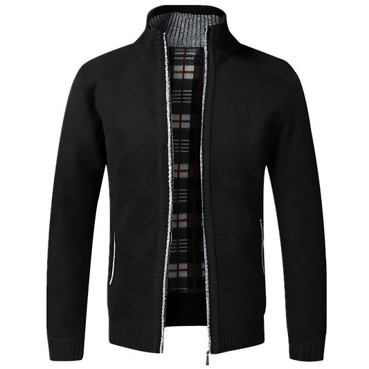 Cevori Knitted Long Sleeve Zip Cardigan
