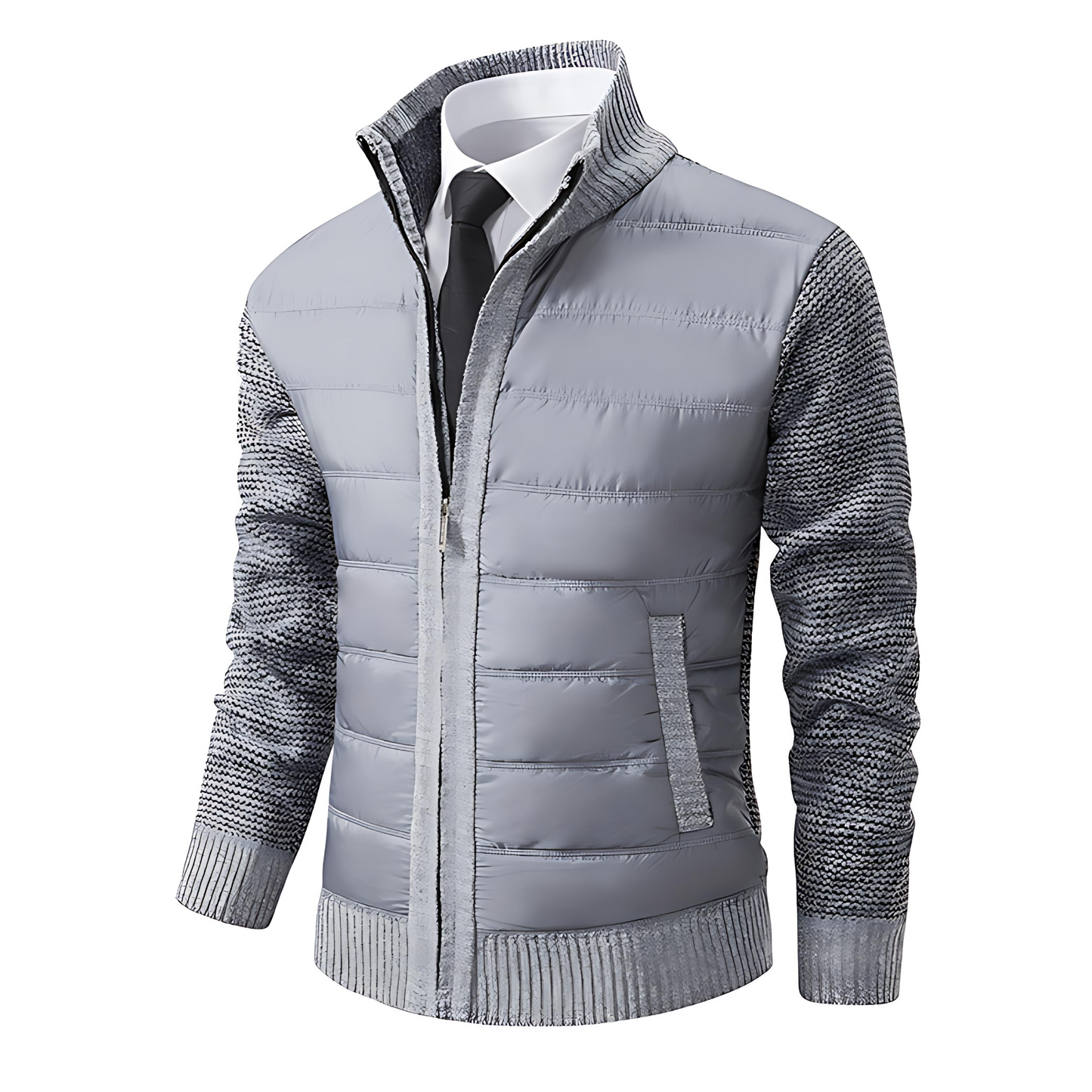 Men’s Quilted Knit Hybrid Zip Jacket