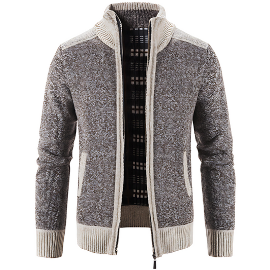 Cevori Modern Design Stand-Up Collar Cardigan