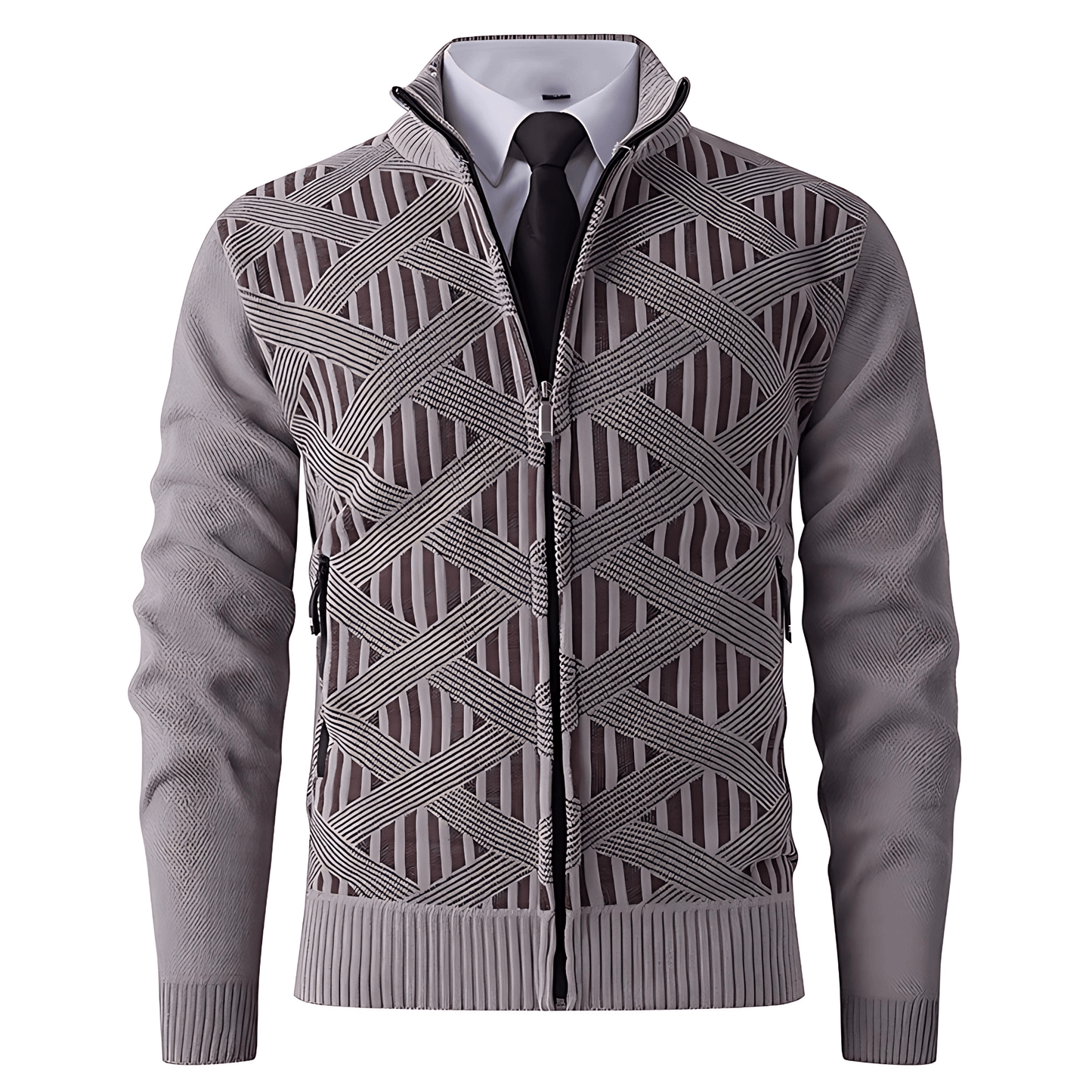 Cevori Modern Design Structured Fit Zip Cardigan