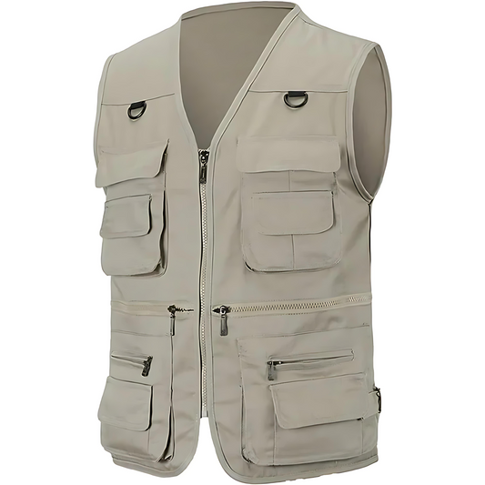 Cevori Multi-Pocket Cotton Utility Vest