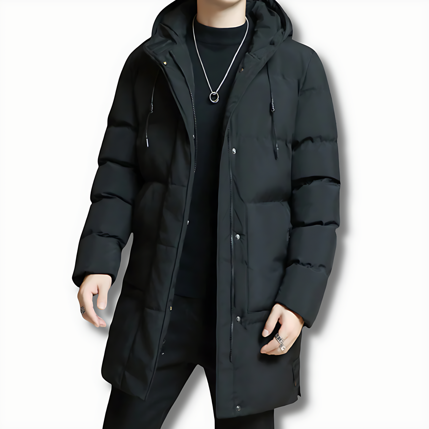 Cevori Quilted Hooded Mid-Thigh Puffer Jacket