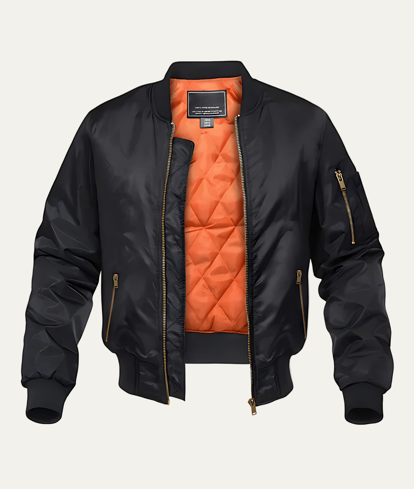Men’s Shiny Nylon Classic Bomber Jacket