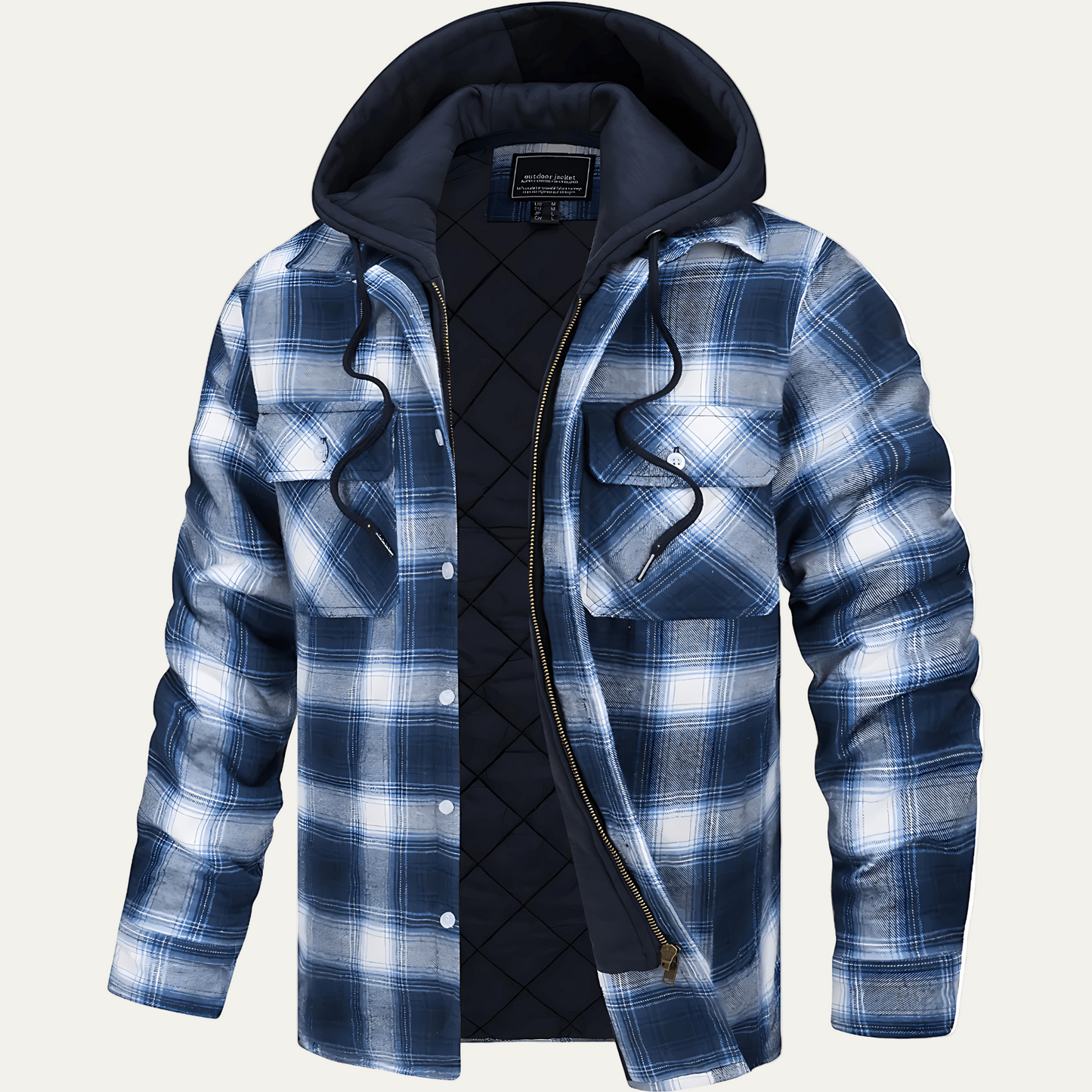 Men’s Heavy Plaid Hooded Shacket