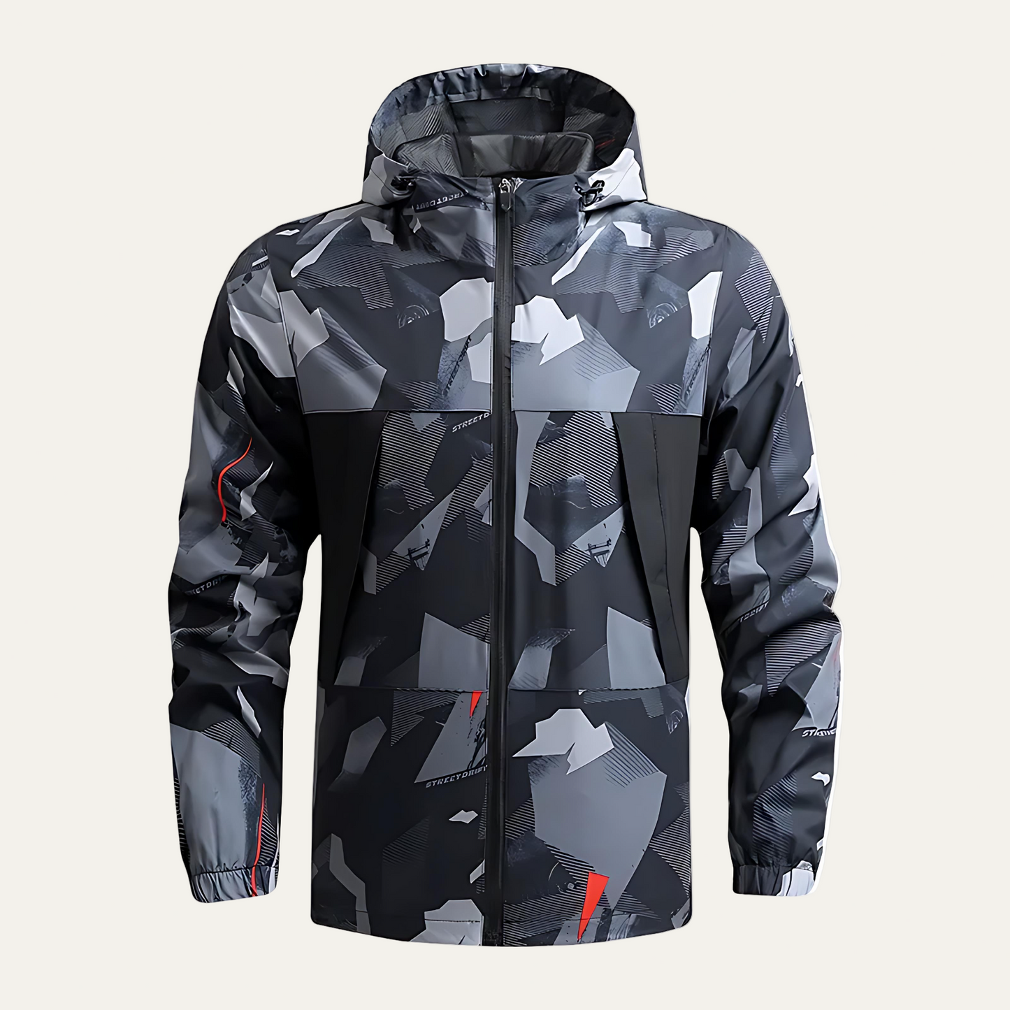 Men’s Lightweight Printed Hooded Windbreaker