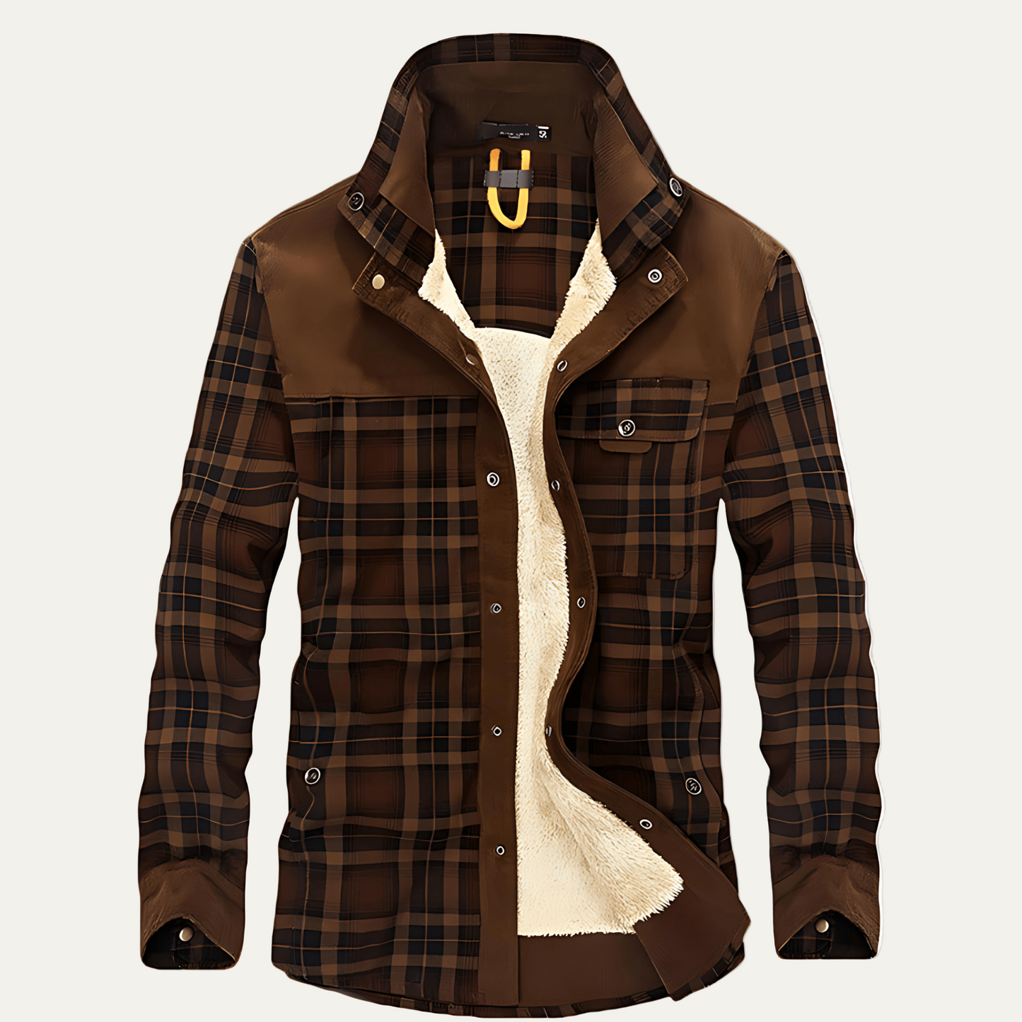 Men’s Heavy Plaid Sherpa Lined Shacket