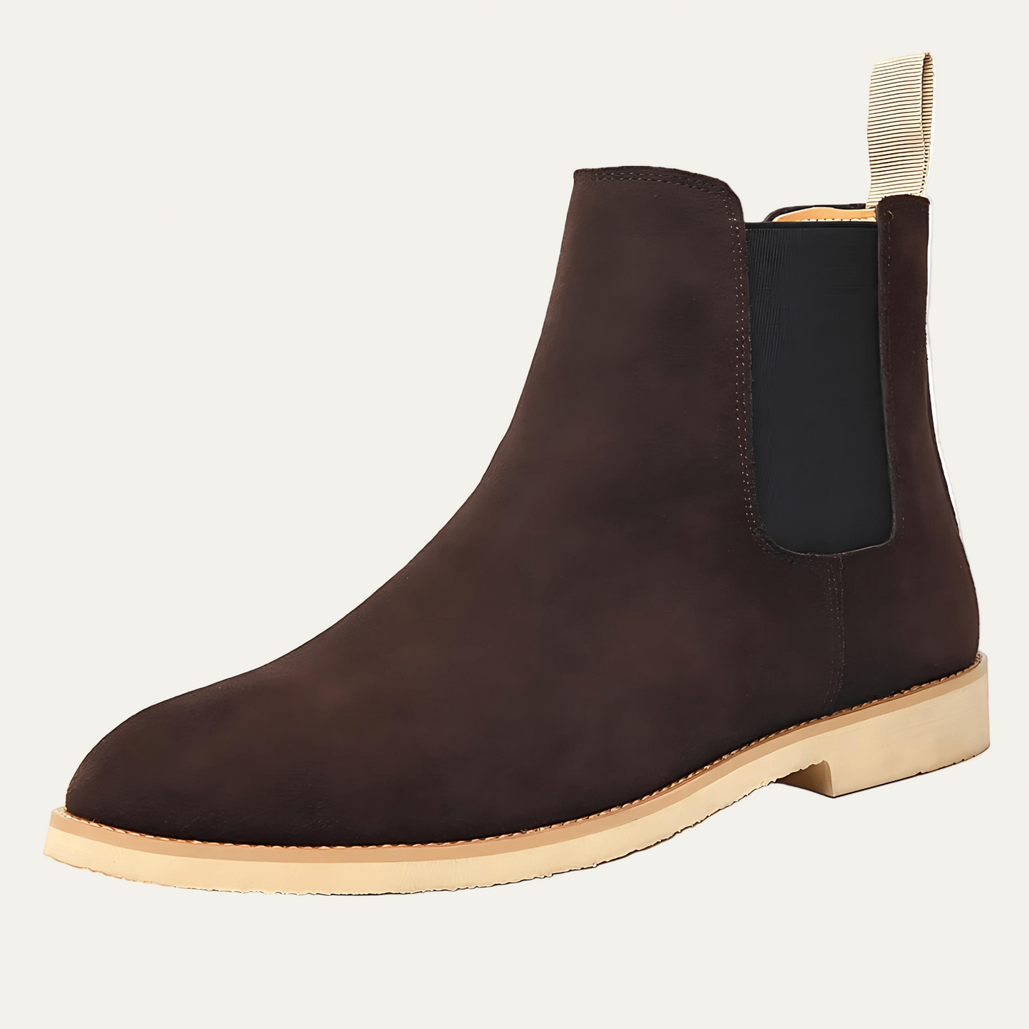 Men’s Burnished Leather Chelsea Boot with Contrast Stitching