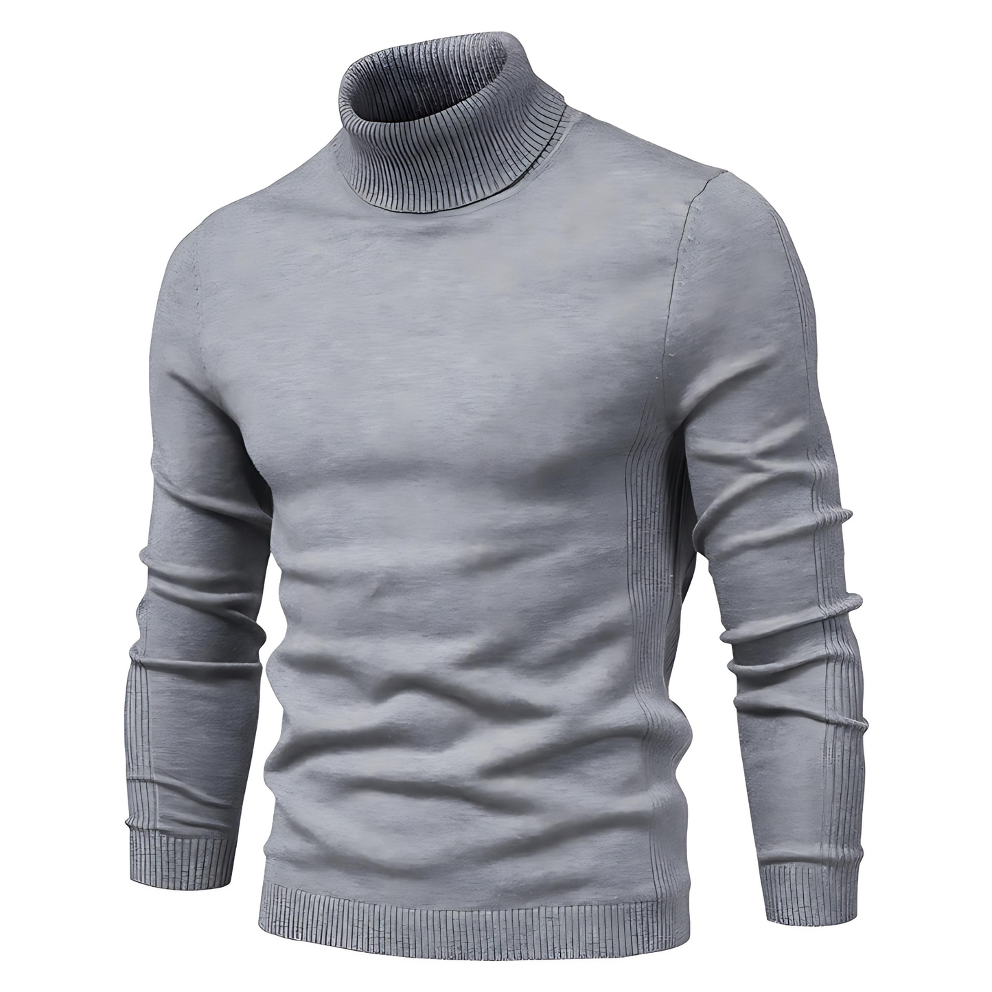 Cevori Ribbed Cuffs Turtleneck Jumper