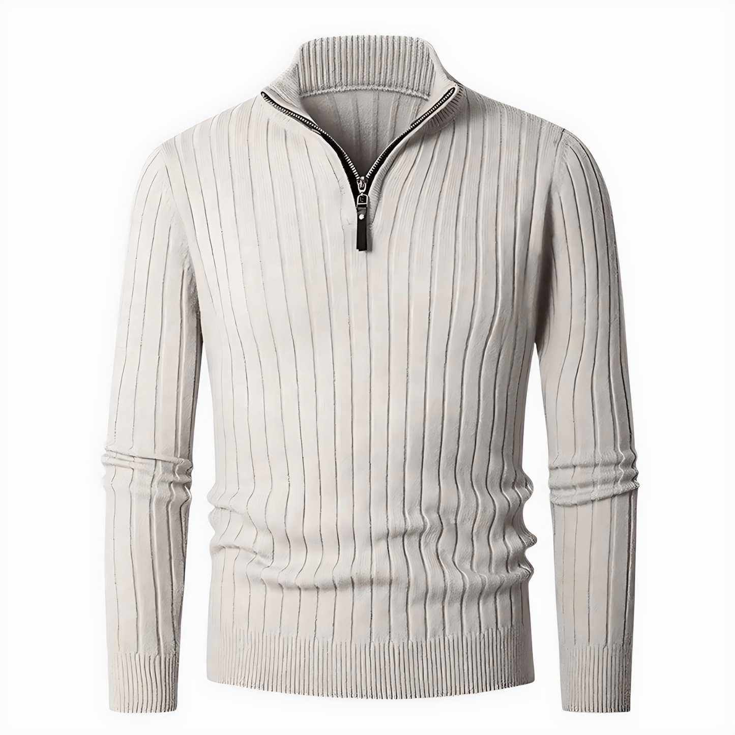 Cevori Ribbed Fabric Half-Zip Sweater