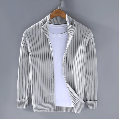 Cevori Ribbed Open Front Knit Cardigan