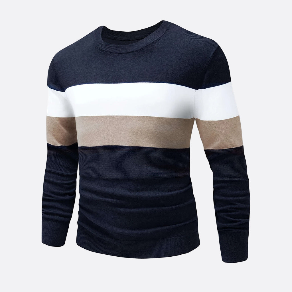 Men’s Color Block Chest Stripe Sweater