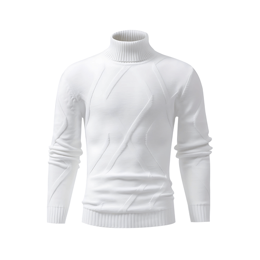 Cevori Slim Fit Rib Knitted Turtleneck Jumper