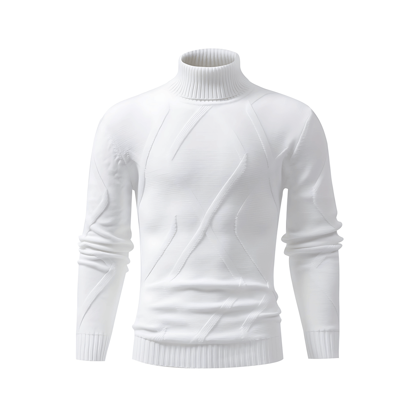 Men’s Geometric Knit Turtleneck Sweater