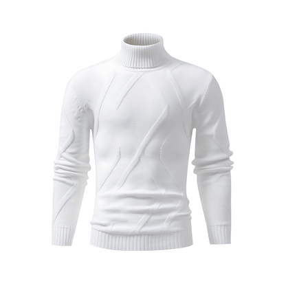 Men’s Geometric Knit Turtleneck Sweater