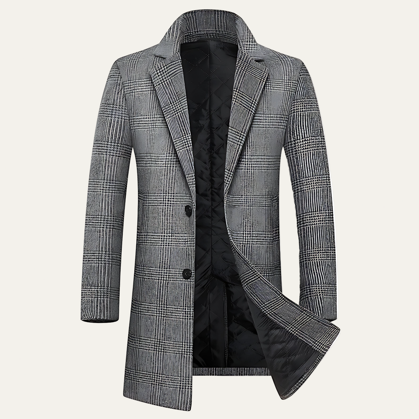 Men’s Plaid Single Breasted Overcoat